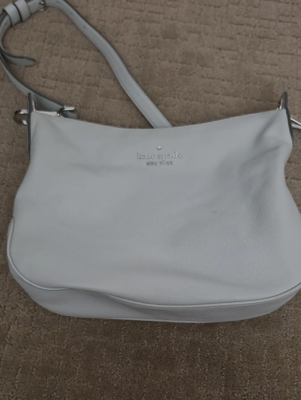 kate spade White Pebbled Leather Shoulder Bag